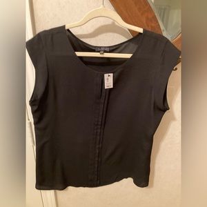 New with tags! Black blouse with cap sleeves